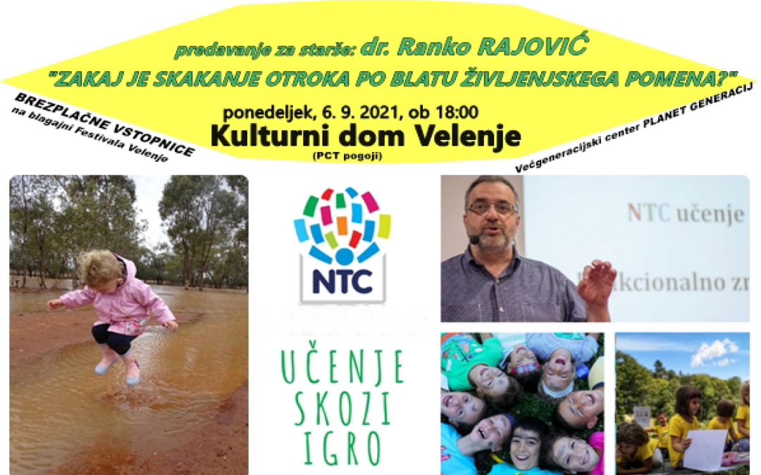 Predavanje za starše: dr. Ranko Rajović – “Zakaj je skakanje otroka po blatu življenjskega pomena”